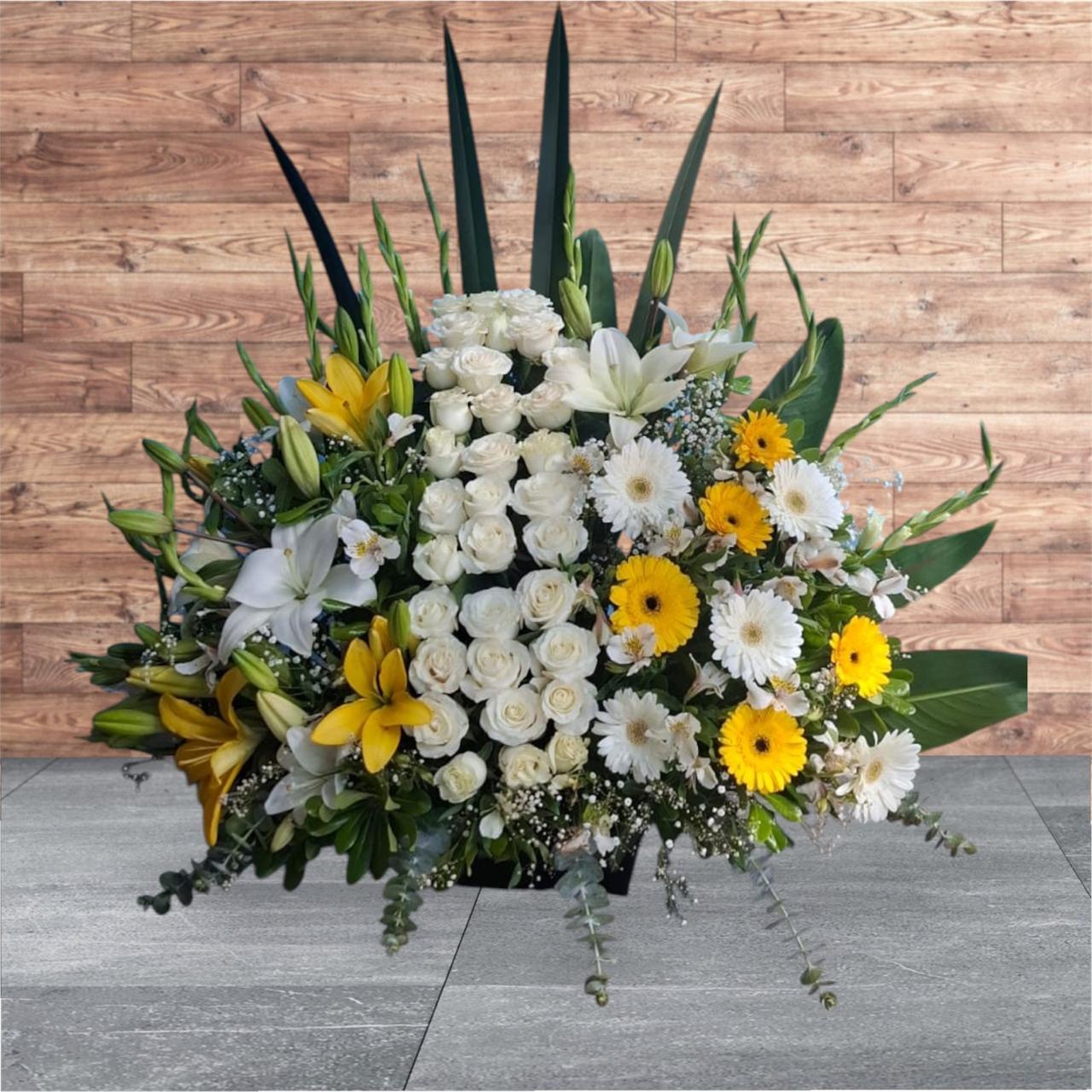Entrega de flores con cuidado
