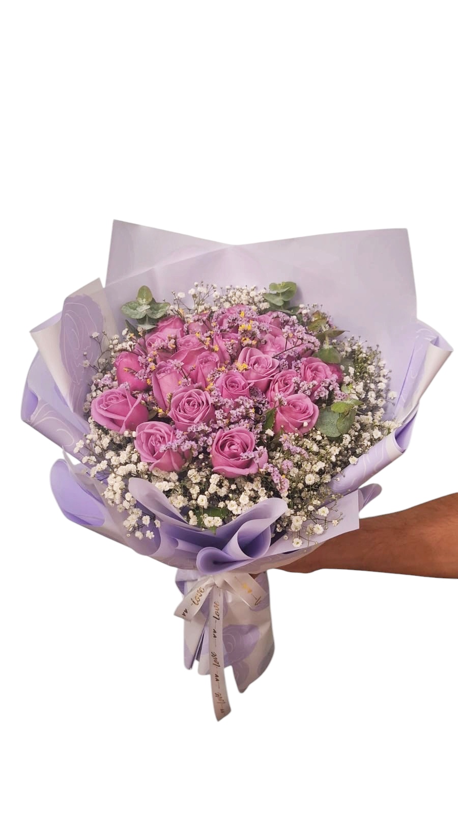ramo de 24 rosas lilas